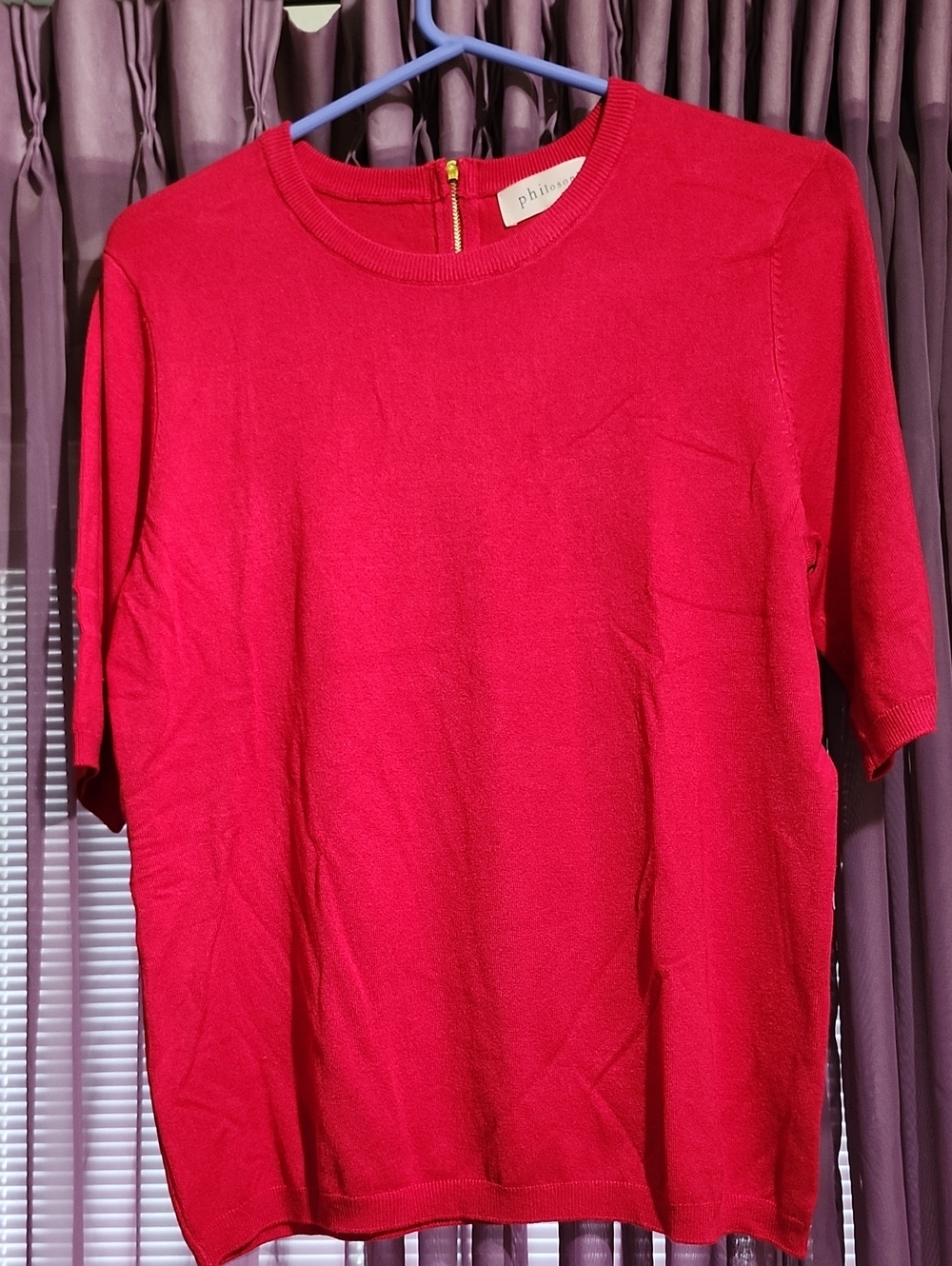 Philosophy Short Sleeve Sweater Top L